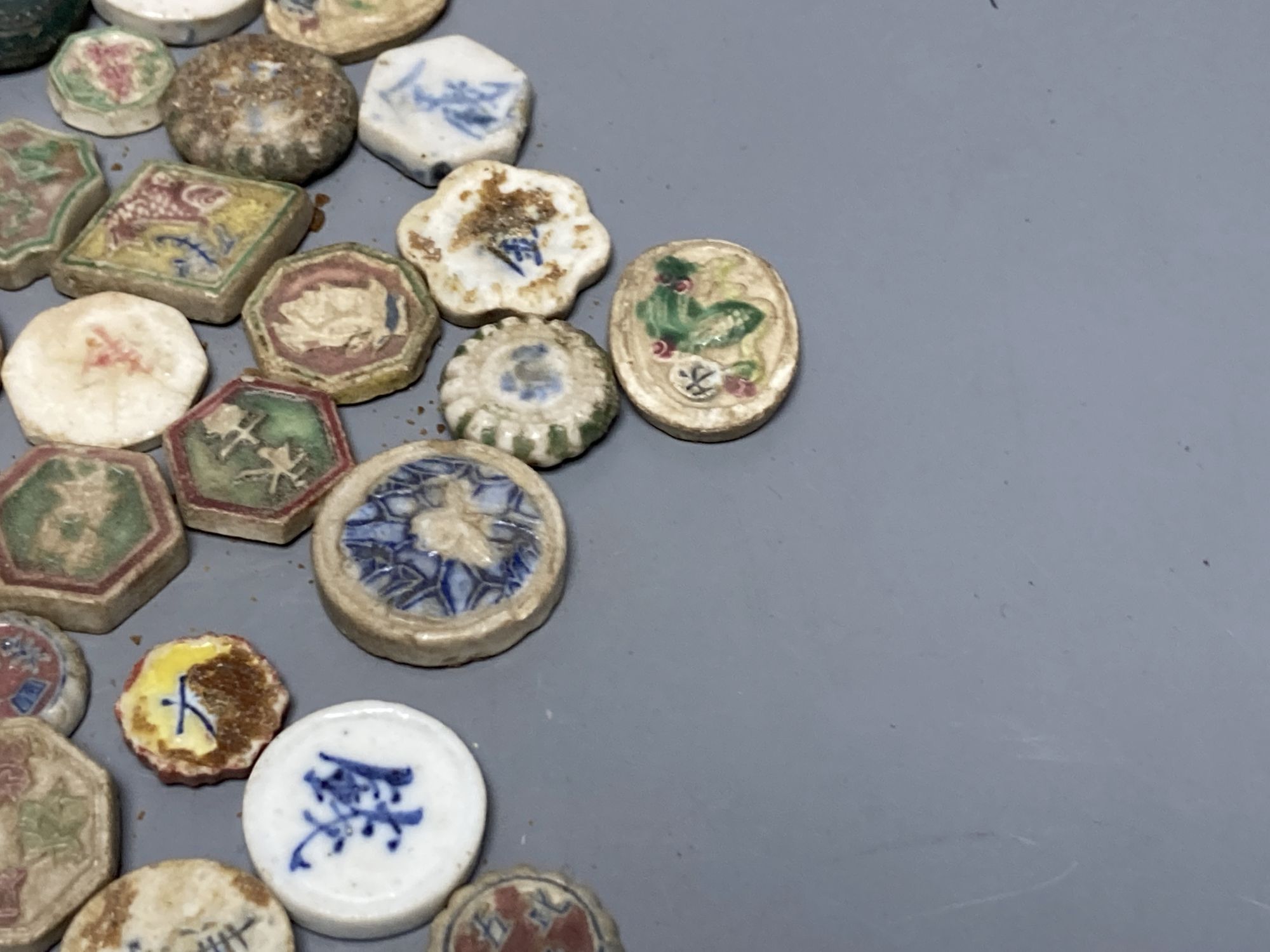 A group of Siamese porcelain gaming counters